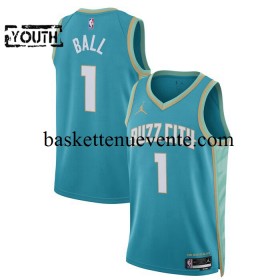 Maillot Basket Charlotte Hornets LaMelo Ball 1 Jordan 2023-2024 City Edition Bleu Swingman - Enfant